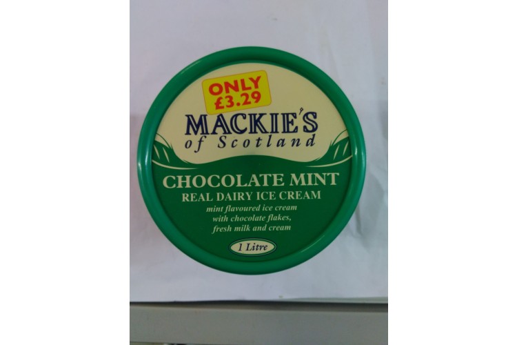 Mackies Of Scotland Real Dairy Ice Cream Mint Flavoured 1Liter 
