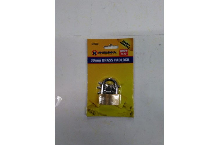 Marksman 30mm Brass Padlock with 3 Keys 