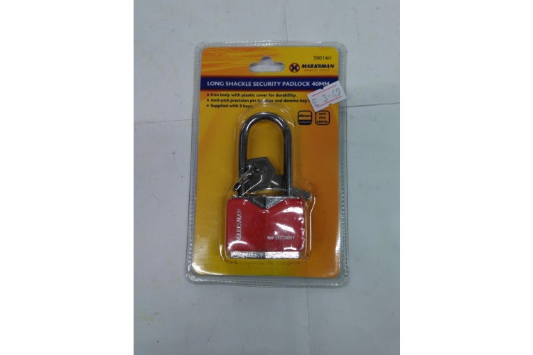 Marksman Long Shackle Security  Padlock 40mm