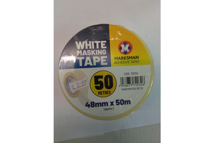 Marksman White Masking Tape 50 Meters
