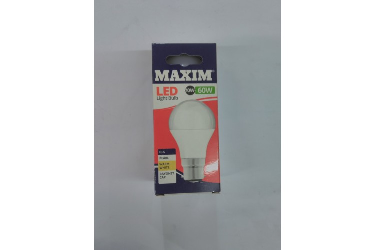 Maxim Led Light Bulb Warm White 10w 60w