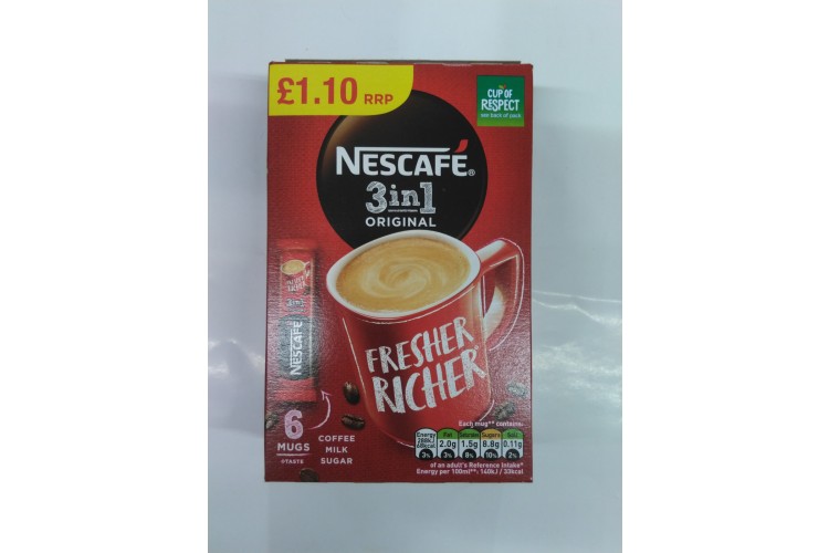Nescafe original 3in1 6 x 16g 96g 
