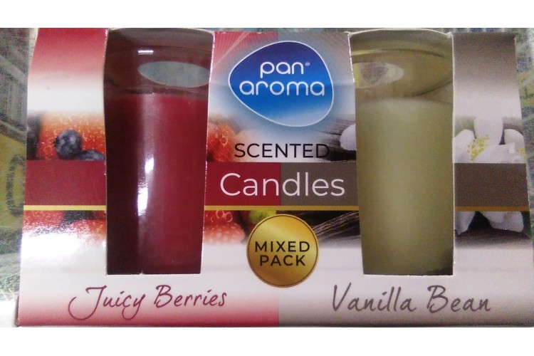 Pan Aroma Scented Candle Mixed Pack Juicy Berries & Vanilla Bean