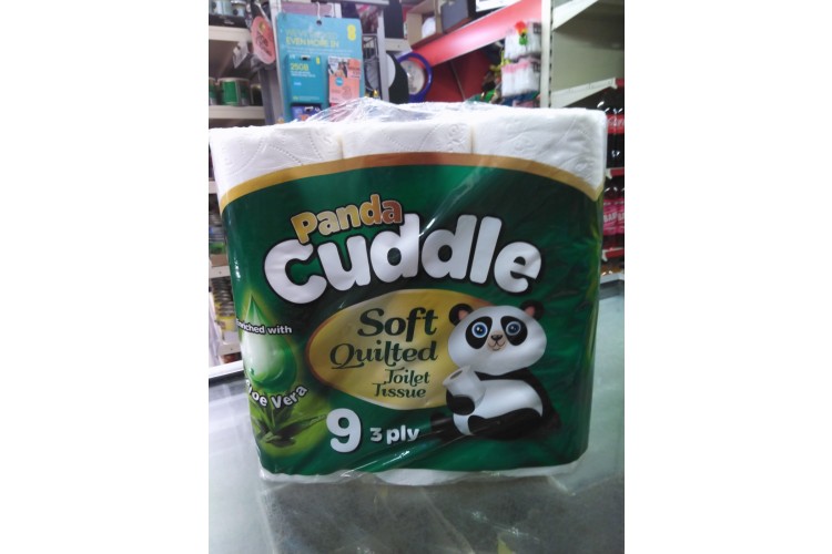 Panda Cuddle Feather Soft Quilted 9 Roll 3 Ply Aloe Vera