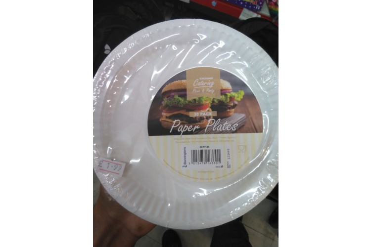 Paper Plates 30 Pack 7 Inch