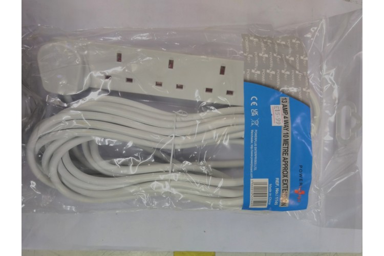 Power Plus 13Amp 4Way 10mtrs Extension