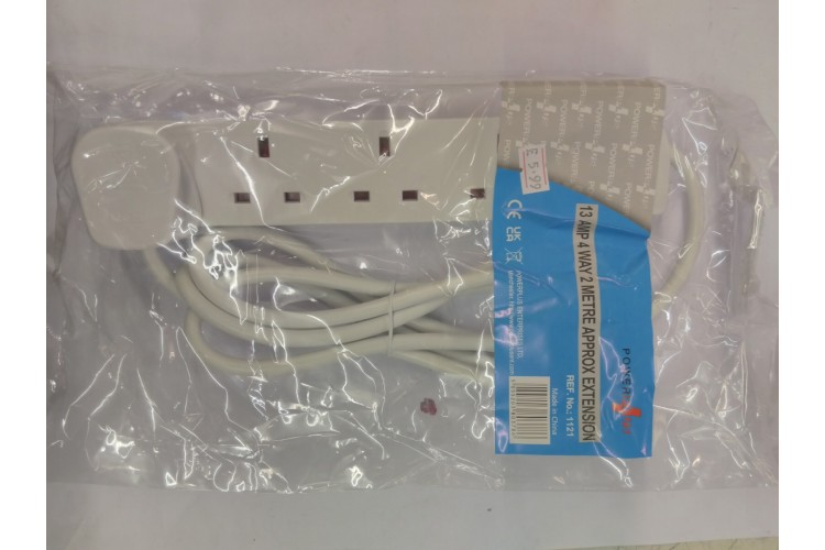 Power Plus 13Amp 4Way 2mtrs Extension