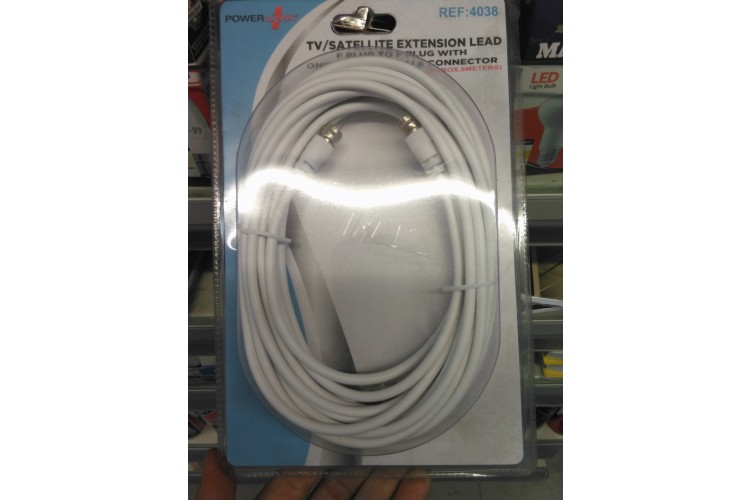Power Plus TV Satellite Extension Lead 8M