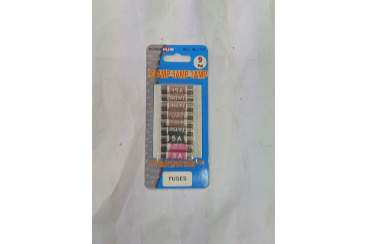 POWERPLUS 13 AMP 5AMP 3AMP 9PCS FUSES