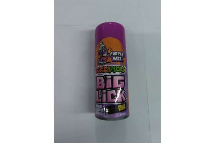 Purple Razz Screamers Big Lick Sour Candy Drink 60ml