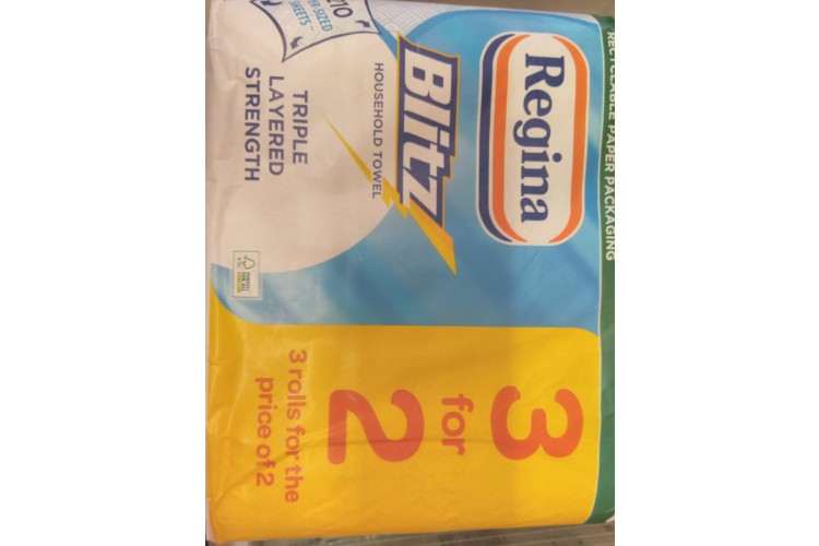 Regina Blitz Household Towel Triple Layered Strength 