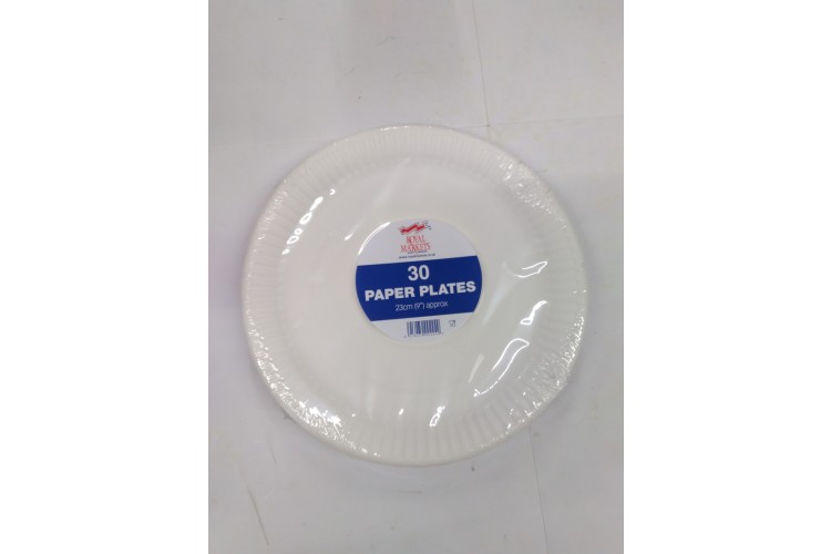 Royal Markets 30 Paper Plates 23cm(9'') approx