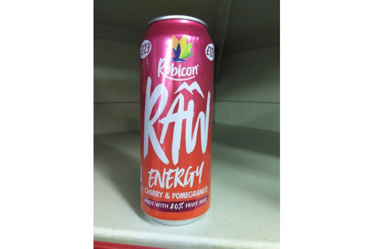 Rubicon Raw Energy Cherry & Pomegranate made with 20% Fruit Juice  500ml
