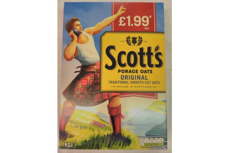 Scott's Portage Oats Original Traditional Smooth Cut Oats Milled In Scotland 