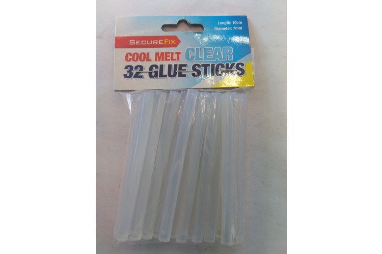Secure Fix Cool Melt Clear 32 Glue Sticks 