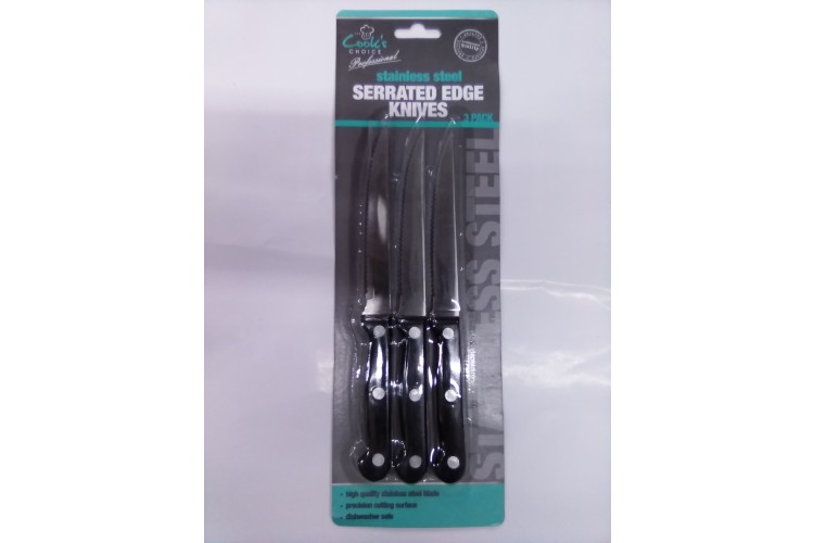 Serrated Edge Knives 3 Pack