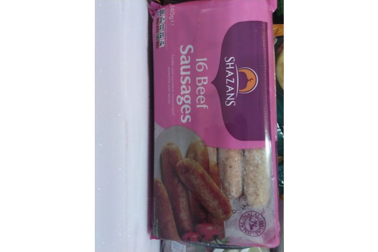 Shazans 16 Beef Sausages 840g