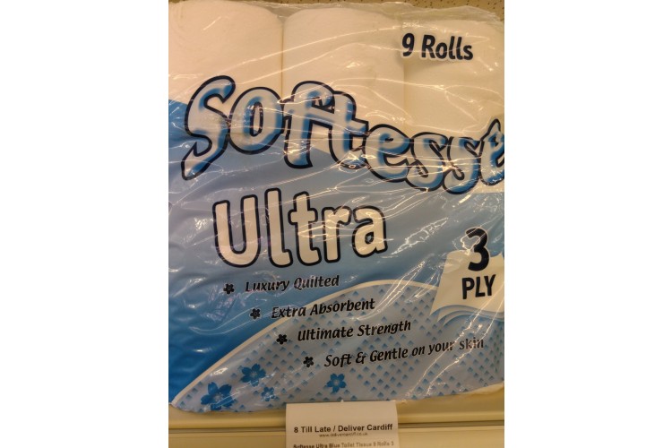 Softesse Ultra Blue Toilet Tissue 9 Rolls 3 Ply