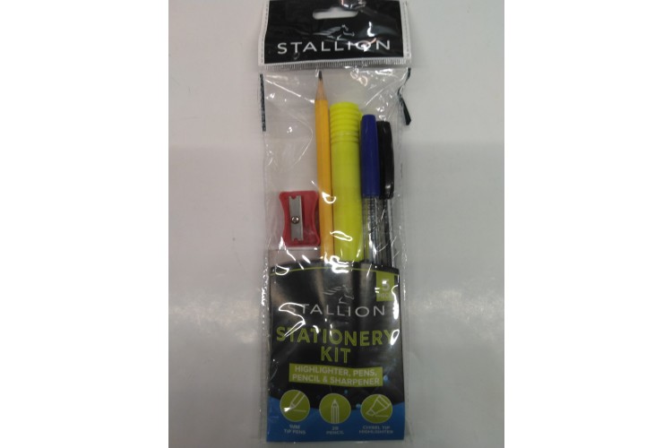 Stallion Stationary Kit Highlighter, Pens, Pencil& Sharpner