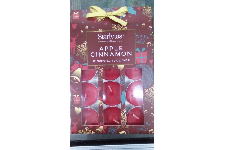 Starlytes Apple Cinnamon 12 Scented Tea Lights 120g