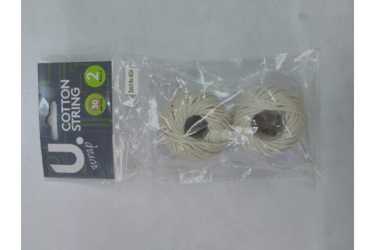 U. Cotton String 30 Metres 2 Rolls 