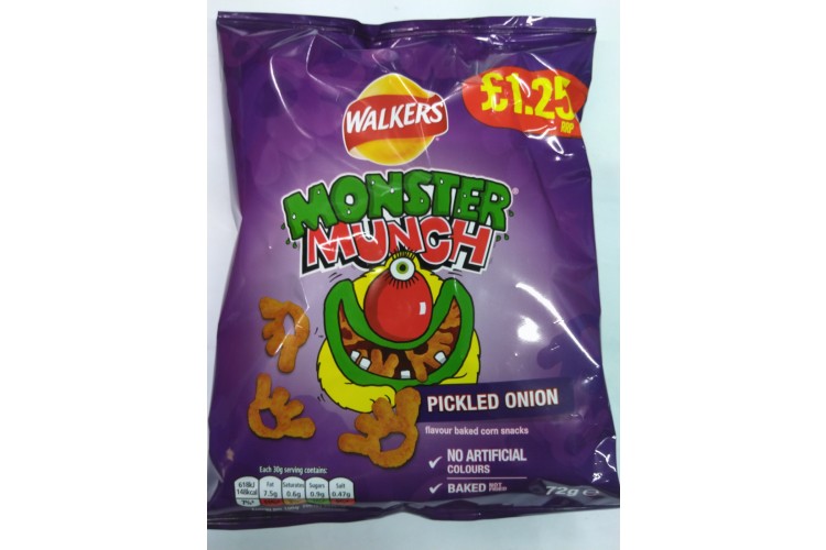 Walkers Monster Munch Pickled Onion 72g 