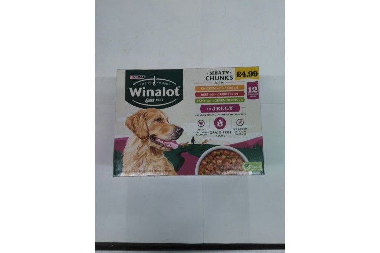 Winalot Meaty Chunks 12 Pouches x 100g in Jelly