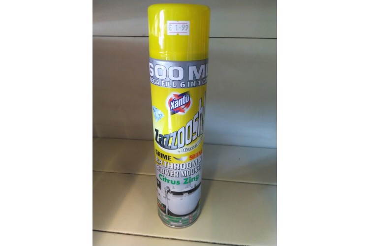 Xanto Zazzoosh Diamond GRIME SHINE BATHROOM & SHOWER MOUSSE Citrus Zing 600ml